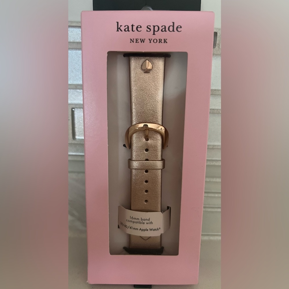 NWT Kate Spade metallic rose gold Apple Watch Band